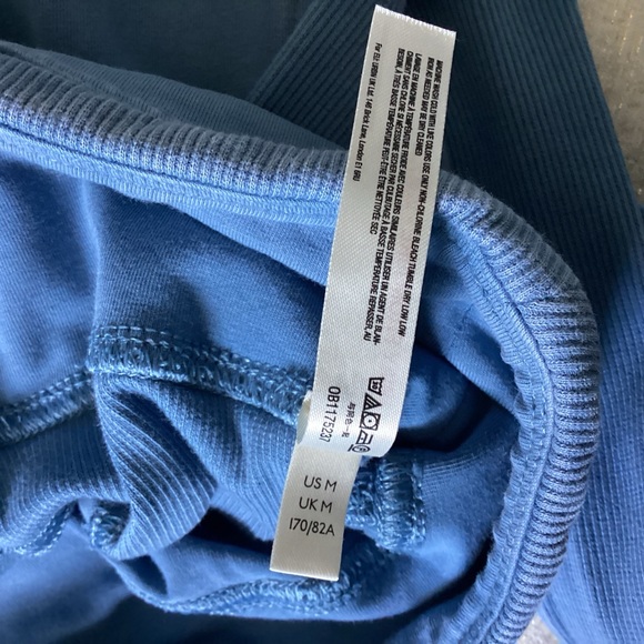 Free People Movement Hot Shots Cotton Jersey Pants Woman Medium Apres Blue - Picture 9 of 15